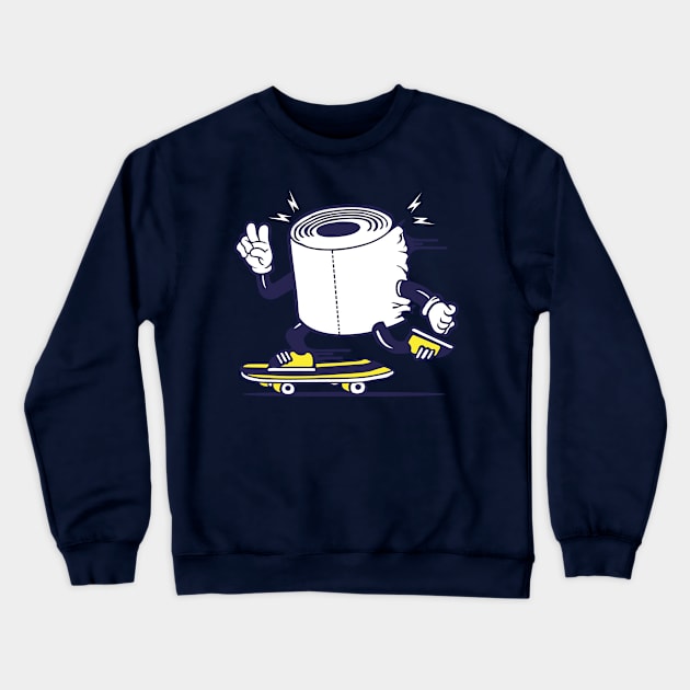 Toilet Paper Skateboarding Crewneck Sweatshirt by letnothingstopyou